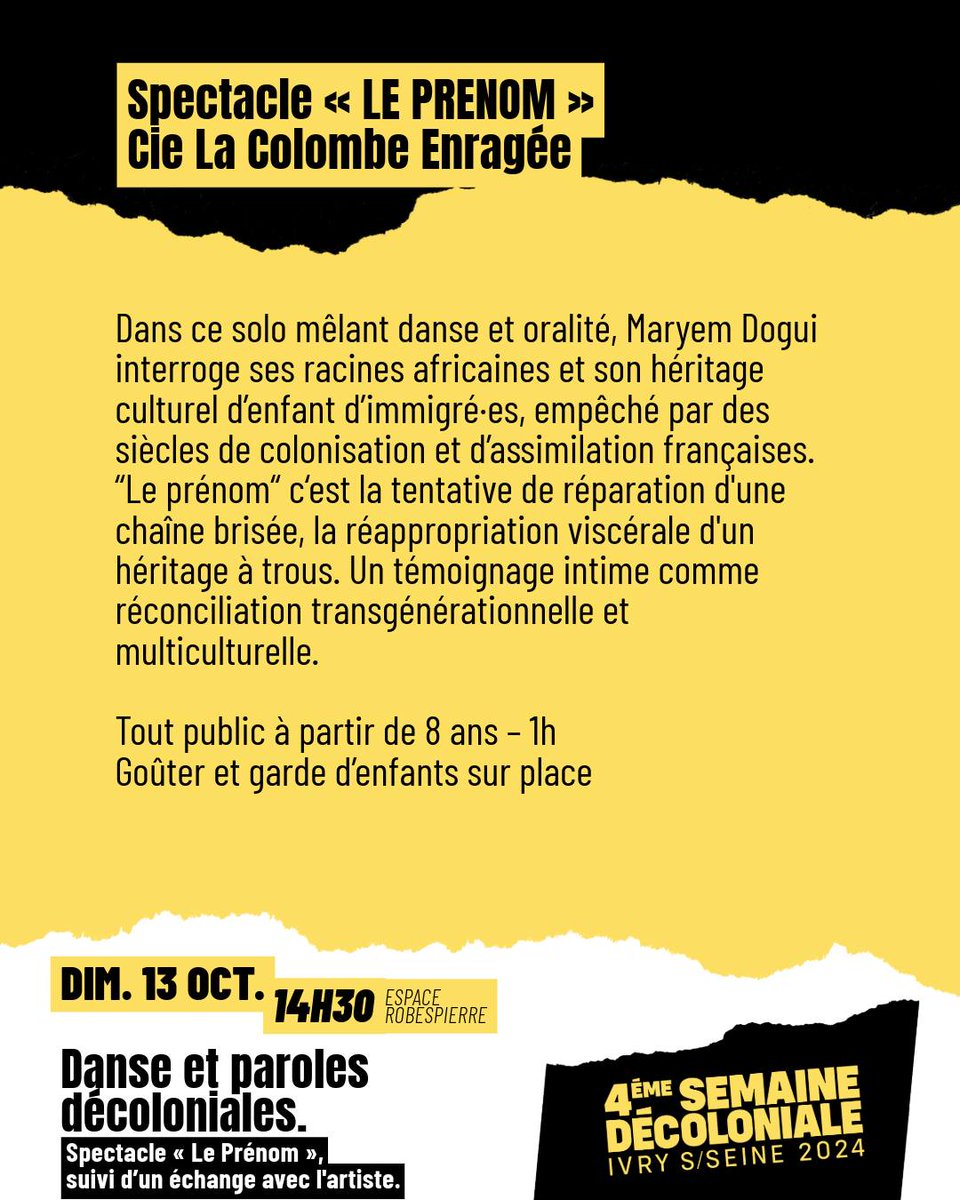 Semaine décoloniale Ivry tweet media