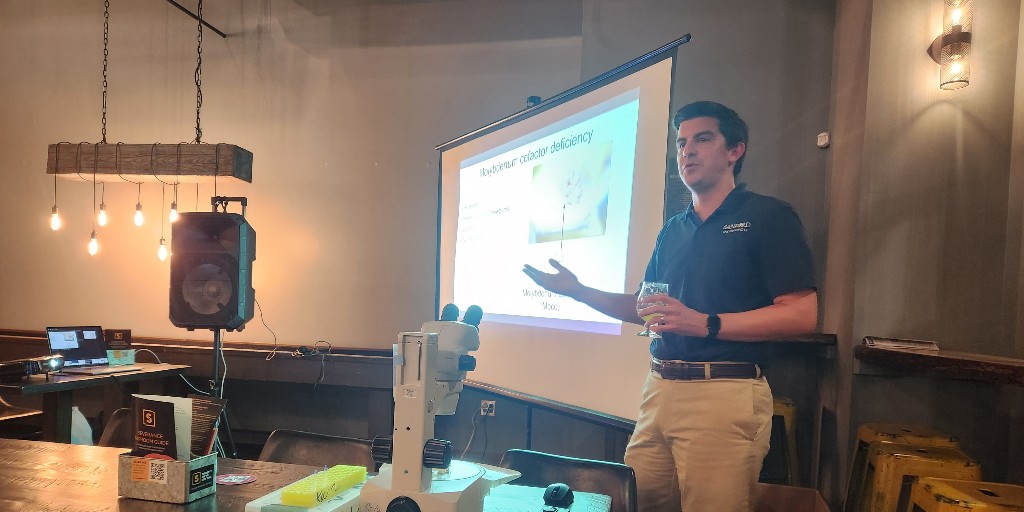 SanfordResearch's tweet image. Decoding life, one organism at a time!🧬

Last night, Dr. Kurt Warnhoff demystified model organism at Severance Brewing.

New to @SFSciencePub? It happens every 2nd Tuesday of the month. Remember, no lab coat required, just your curiosity! 🍸🥼

#ScienceIsFun #ScienceForEveryone