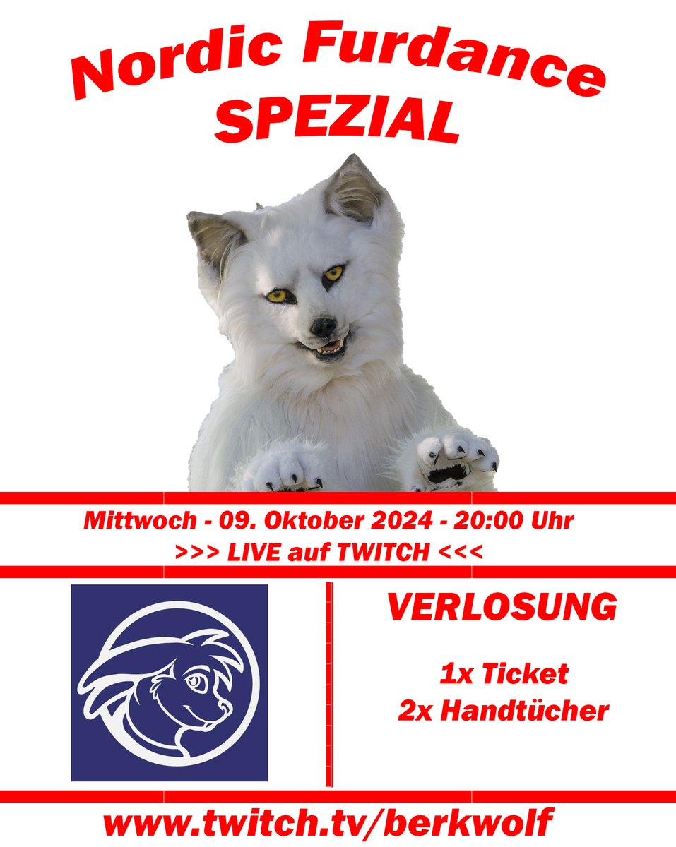 BerkWolf 🇩🇪🇳🇱 🔜 GnD 🇩🇪 (@berkwolf) on Twitter photo In wenigen Tagen ist endlich wieder der NFD in Hamburg.
<a href="/nordic_furdance/">Nordic Furdance & VzFaK e.V.</a>
ACHTUNG: Es gibt was zu Gewinnen.
- Hauptpreis ist ein NFD 11 Ticket
Also solltest Du am Samstag noch nichts vorhaben, dann ist das Deine Chance ein Gratis Ticket zu gewinnen.
twitch.tv/berkwolf In wenigen Tagen ist endlich wieder der NFD in Hamburg.
<a href="/nordic_furdance/">Nordic Furdance & VzFaK e.V.</a>
ACHTUNG: Es gibt was zu Gewinnen.
- Hauptpreis ist ein NFD 11 Ticket
Also solltest Du am Samstag noch nichts vorhaben, dann ist das Deine Chance ein Gratis Ticket zu gewinnen.
twitch.tv/berkwolf