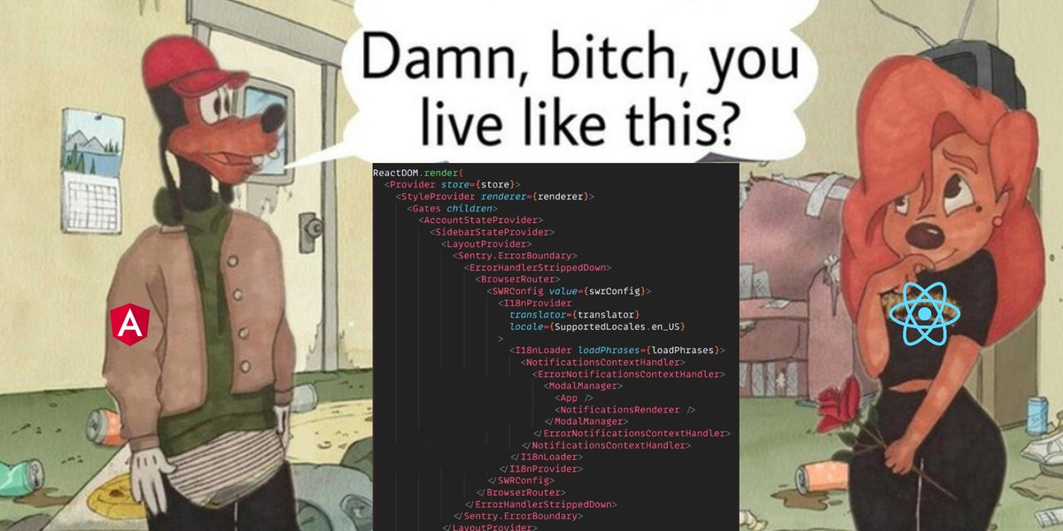 Literally me every time I see React code