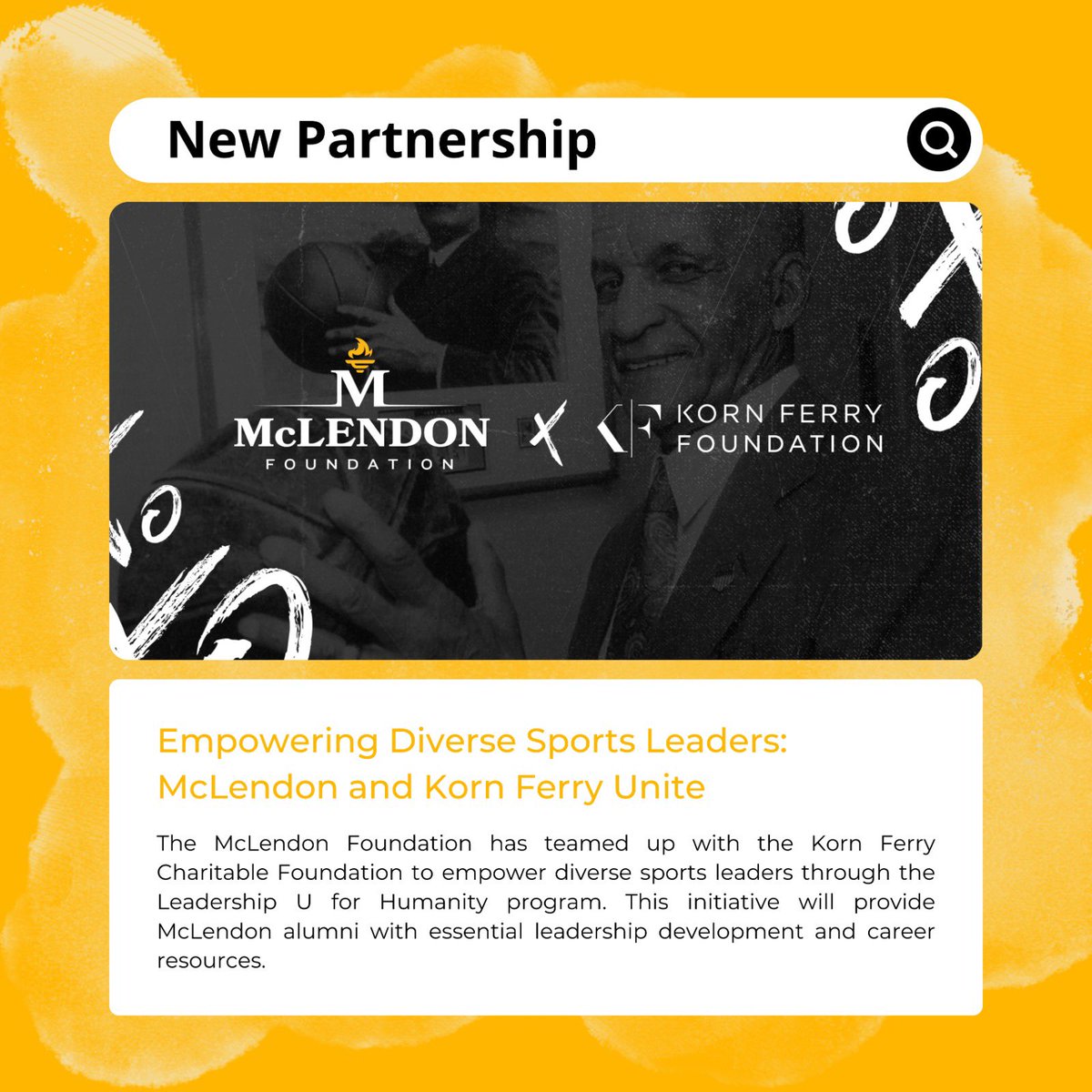 McLendonScholar's tweet photo. We’re thrilled to share that we are partnering with the Korn Ferry Charitable Foundation to kick off the Leadership U for Humanity program!

At the heart of this program is our mission to #ignitedreams &amp; increase diverse representation in #sportsbiz!

#OpportunityAndAccess https://t.co/N3EaivzvBh