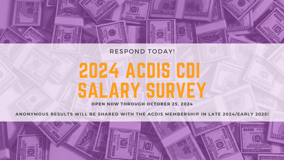 The 2024 CDI Salary Survey is now open until October 25. Please take a moment to make sure your experiences are represented. We appreciate your input to this invaluable data for CDI professionals across the nation!

To access the survey, click here: hubs.la/Q02SPB7b0
