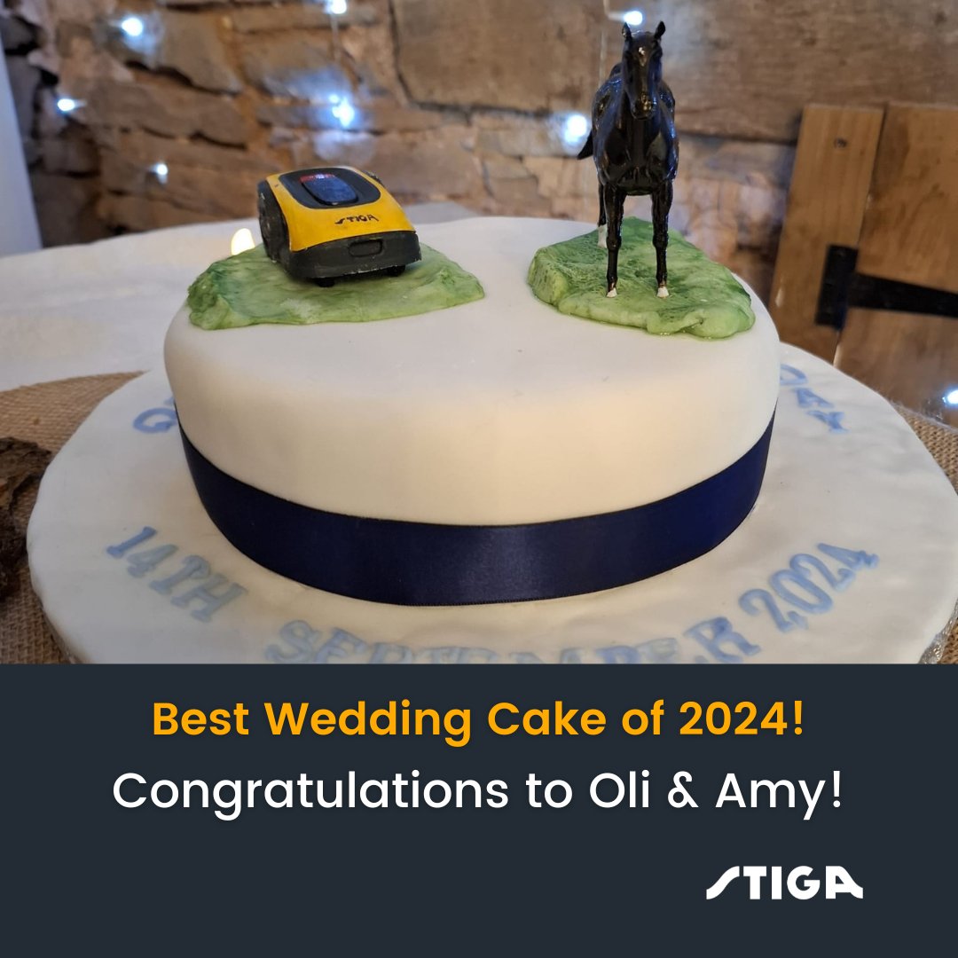 StigaLawnmowers's tweet image. Tell us you install #STIGA #robotmowers without saying a word!

Congratulations to Oli from #OHMowerServices and his lovely bride Amy! 

In our opinion, this cake deserves the title of #BestWeddingCake2024!