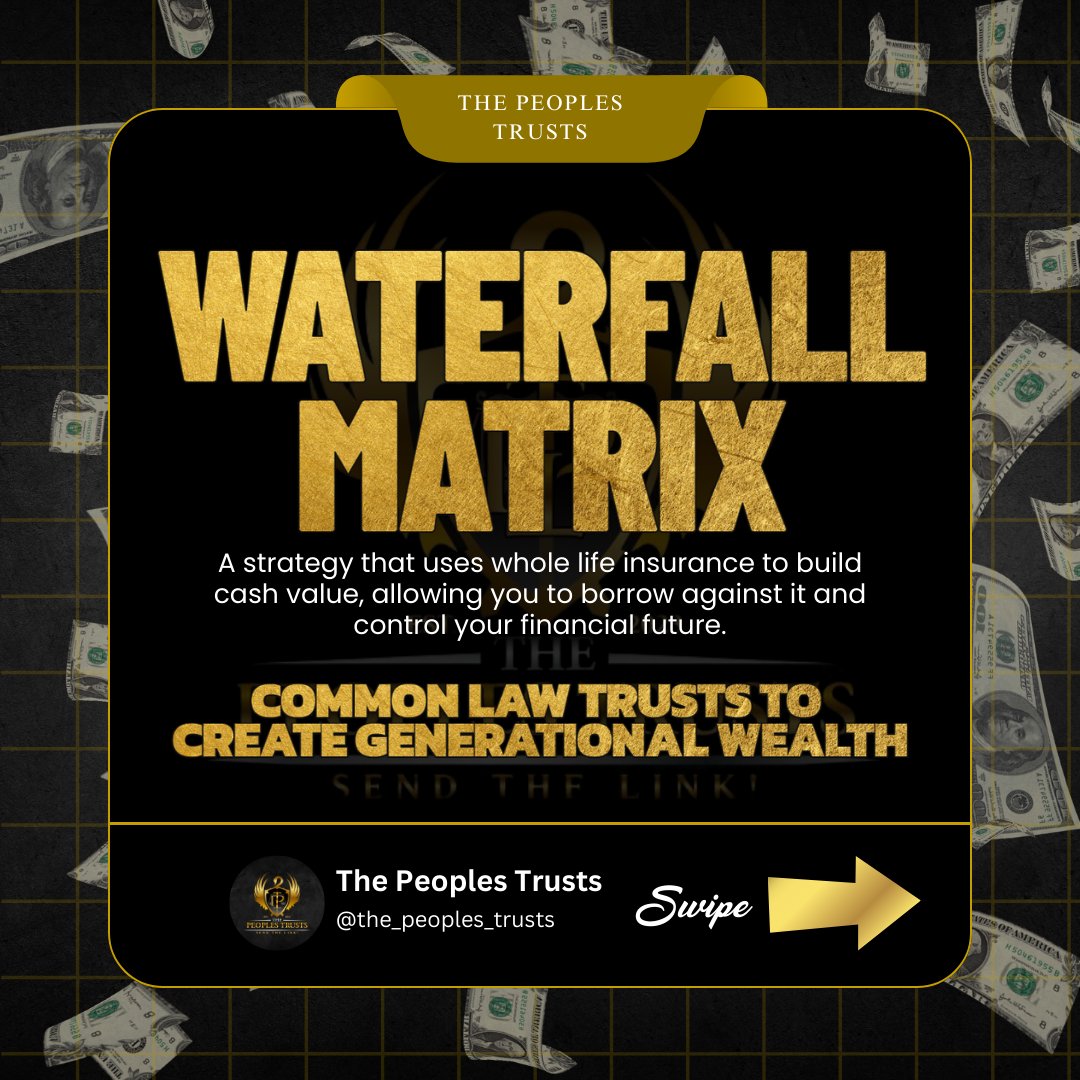 tptconsulting's tweet photo. Borrow, invest, repeat—your money, your bank. Unlock financial freedom with Waterfall Matrix! 

#WaterFallMatix #InfiniteBanking #IrrevocableTrusts #EstatePlanning #TrustFund #WealthManagement #FinancialPlanning #TrustsAndEstates #AssetProtection #LegalAdvice #TrustLaw https://t.co/1ziGDyIdIF