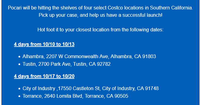 can the cali people come thru for the pocari loctest so we can get it over here in NY thanks