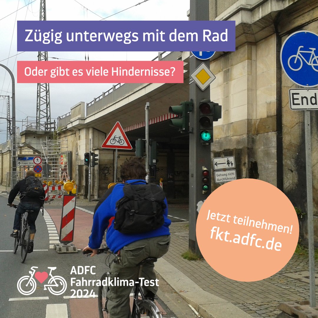 ADFC_Dresden's tweet image. Erreichst du in #Dresden deine Ziele bequem und zügig oder wirst du oft gehindert und musst
Umwege fahren?
Bewerte jetzt im ADFC-Fahrradklima-Test 2024 den Komfort beim Radfahren und das allgemeine
#Radklima!
Alle Infos und Teilnahme: fkt.adfc.de #FKT24
