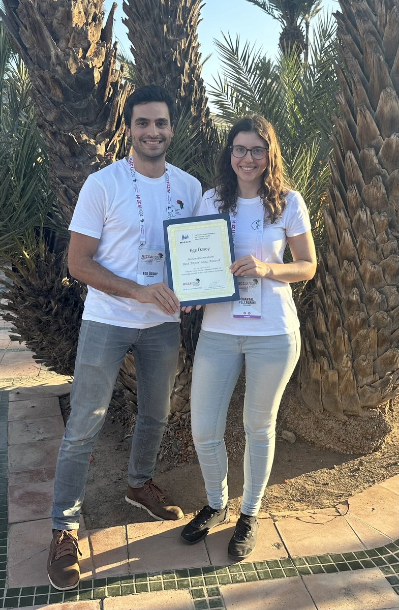We are extremely honered that our work“ORacle“ has received the Best Paper Runner-Up Award at MICCAI 2024!

Huge thanks to our coautors in the work Matthias Keicher Nassir Navab 

#MICCAI2024 #BestPaperRunnerUp