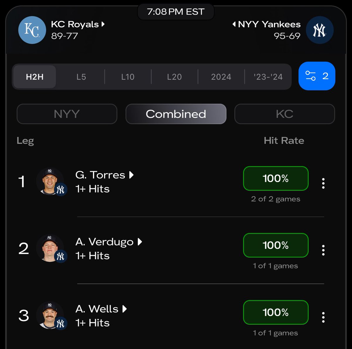 bbrownDTP's tweet photo. 🚨MLB Hits, Runs, and K’s Lay 
 (13-Leg/+2685 30% Boosted) 

🎯All Batters have an 100% Hit Rate H2H against the starting pitcher.  Runs and K’s have a 90-100% Hit Rate H2H 

📊Data provided by @hofbets use the Parlay Optimizer today and create your own lays. Sign up link and promo code below ⬇️

Use code BB50 for 50% off your first month: https://t.co/MkHqgr8ORi

Check out my bet on FanDuel Sportsbook! 
 https://t.co/yy1101j44i