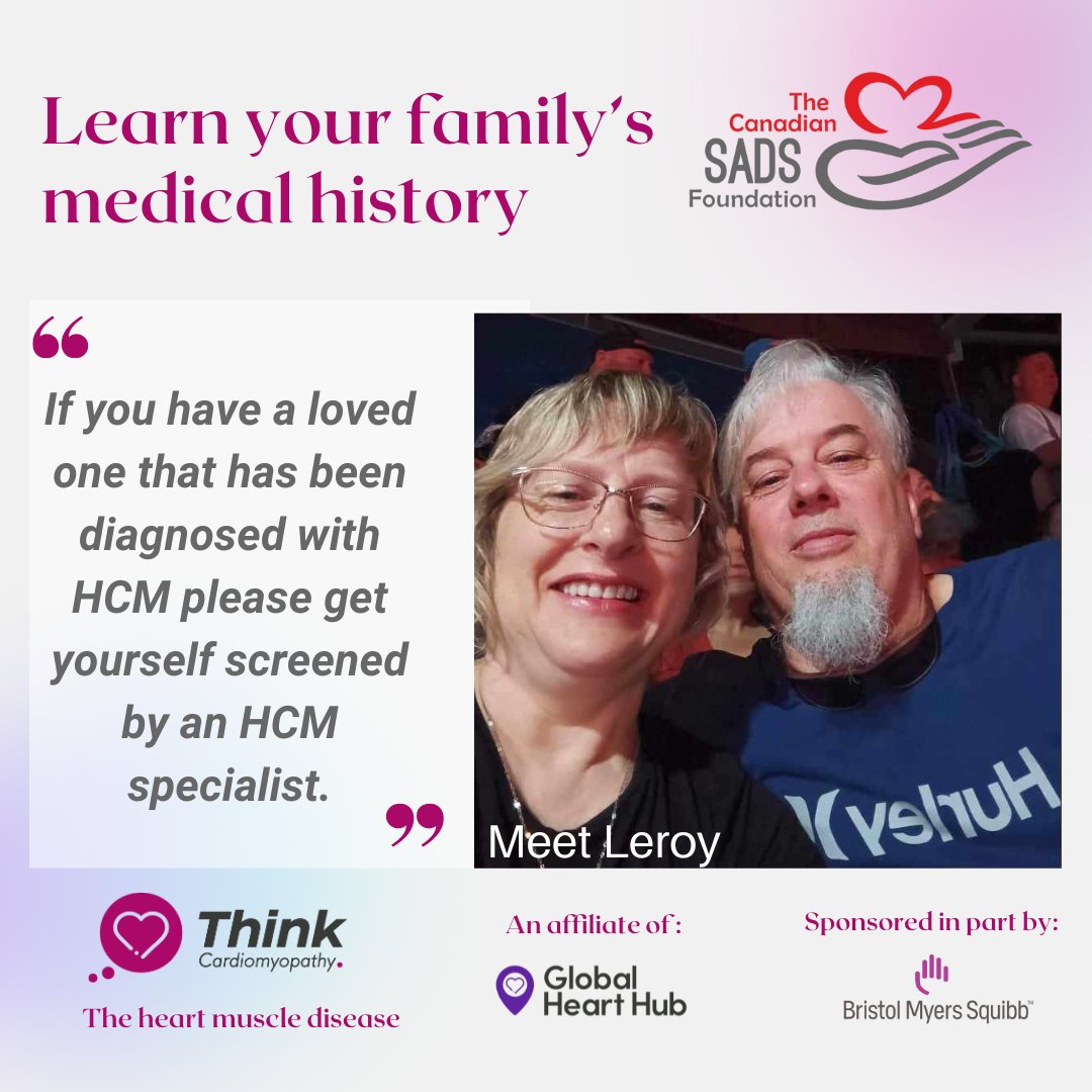 Leroy's experience with Hypertrophic Cardiomyopathy (HCM) has taught him the importance of learning his family medical history. Follow this link below to find a specialty clinic in your region hiro.heartsinrhythm.ca/p=find_a_clini….