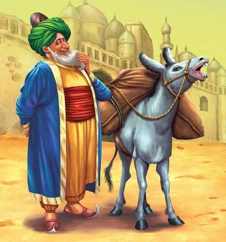 كان لجحا جار شديد البخل، كلما رأى جحا راح يحثه وينصحه بعدم الانفاق على بيته، حتى يصبح مثله حيث لديه مال كثير، فقال له

جحا يوما مستنكرا :