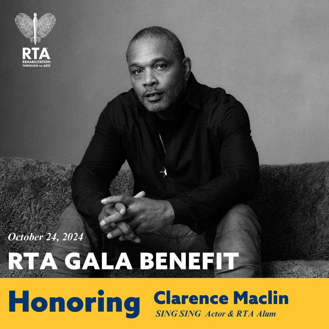 This year at the Gala, we are excited to honor RTA Alum &amp; Sing Sing actor Clarence Maclin for his outstanding portrayal of a story that showcases the transformative potential within prison walls.
Join us on October 24th to celebrate the power of the arts: givebutter.com/RTA-Gala-2024