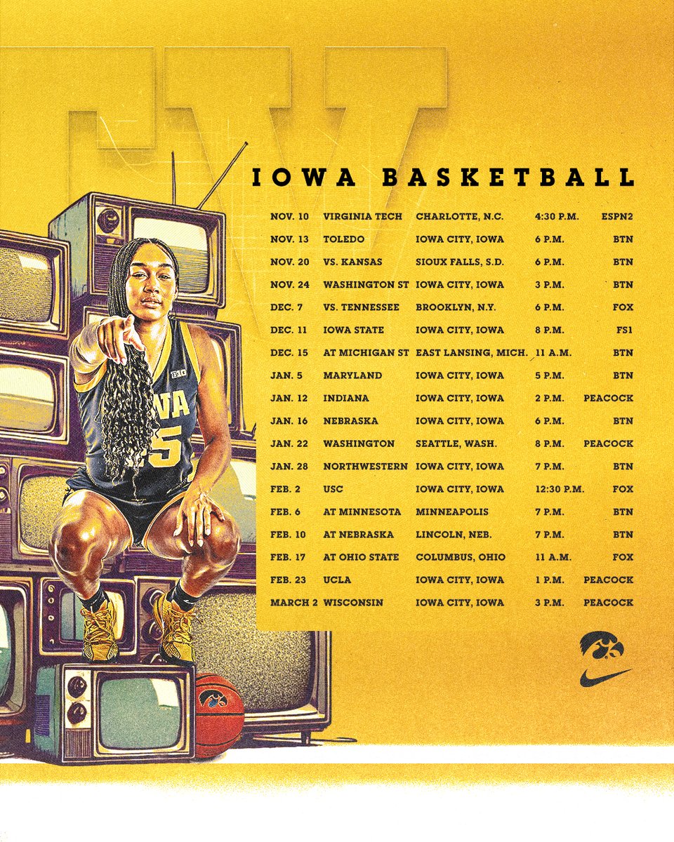 Showtime 🤩

The #Hawkeyes have 18 televised games this season.
