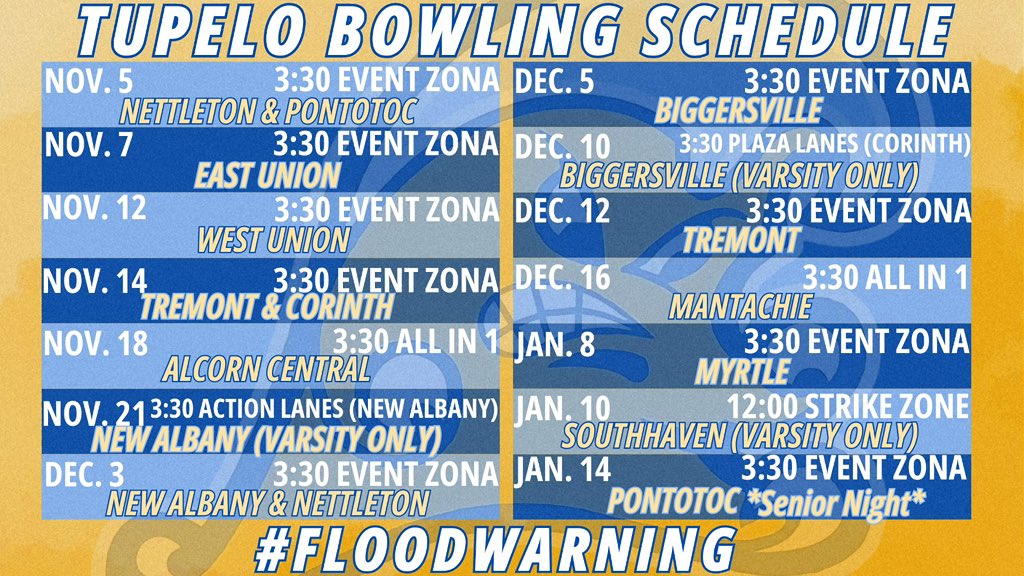 TupBowl's tweet photo. 24-25 Bowking Schedule https://t.co/eDeCG4Fgof