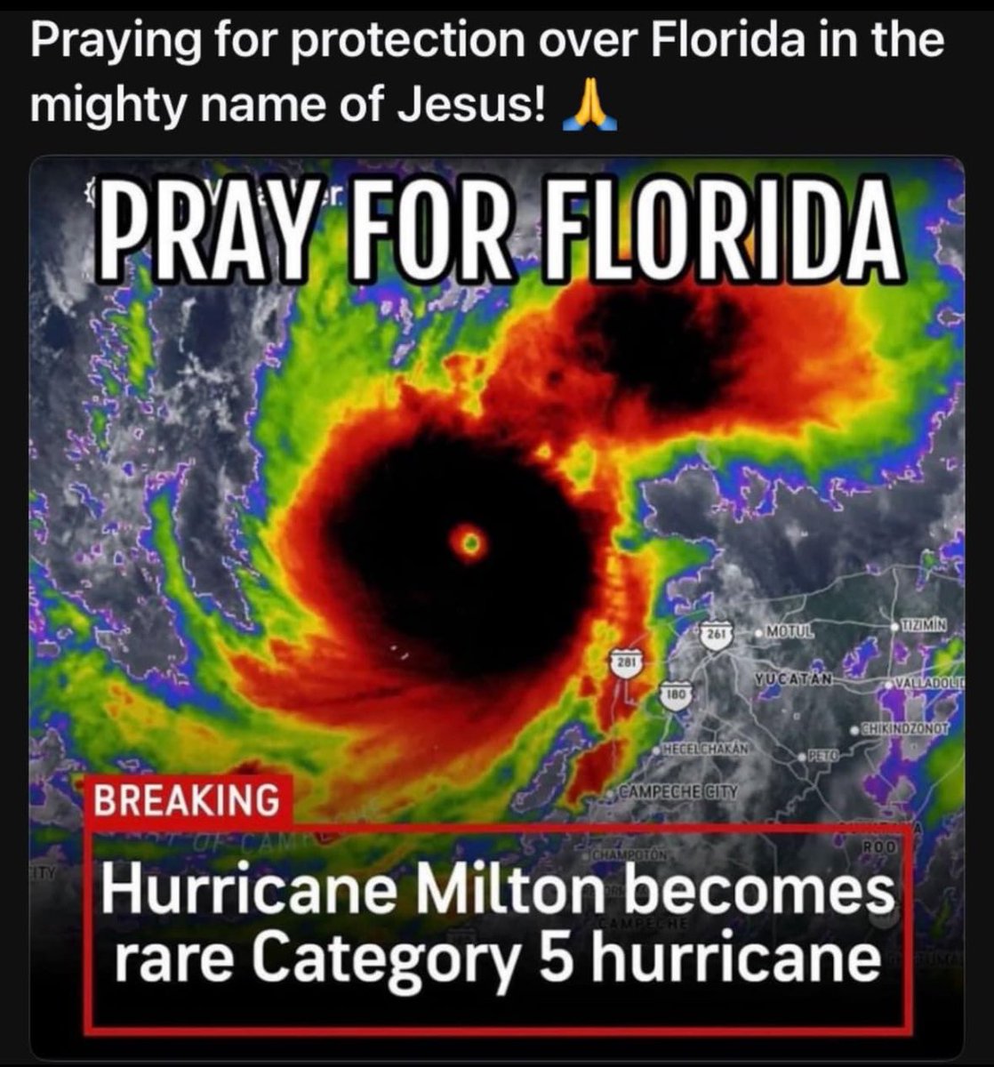 TruthReport101's tweet image. DO NOT TRUST MAINSTREAM MEDIA🚨🚨 Hurricane Milton was reported as a hurricane 5 however, It will not remain category 5 during landfall in Tampa Bay. By the landfall the hurricane will have reduced wind speeds and will be a category 3 hurricane #Hurricane #hurricaneMilton #2024