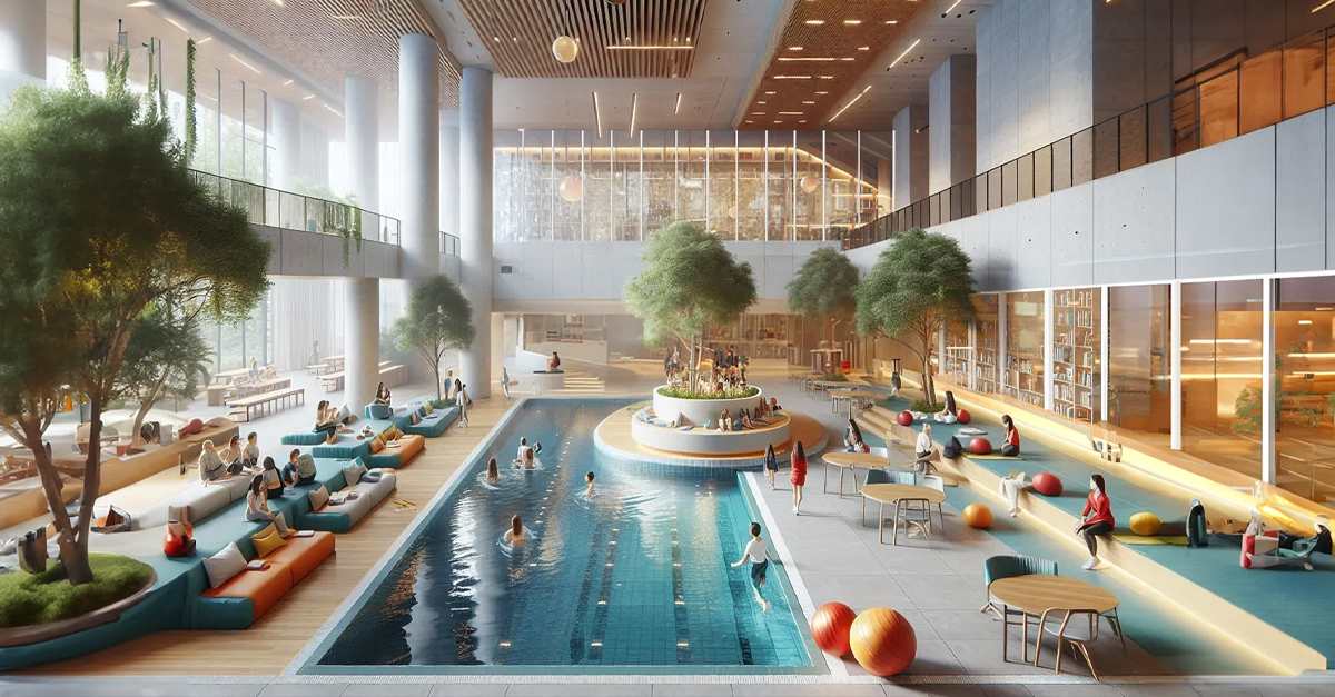 A pool and books are natural frenemies, but what if there was a place where they could happily coexist? 🏊‍♂️📚

The team here at CannonDesign has been exploring the Library+ concept, where campus libraries are reimagined to integrate unexpected spaces like recreation centers…