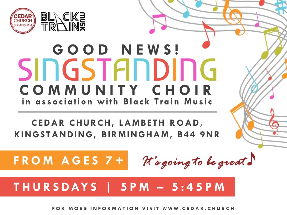 CedarFriends's tweet photo. Good News! Singstanding Community Choir continues tomorrow at 5pm.
Want to learn an instrument? Then come along straight after the choir at 6pm. All welcome. https://t.co/2jjqfotB1P