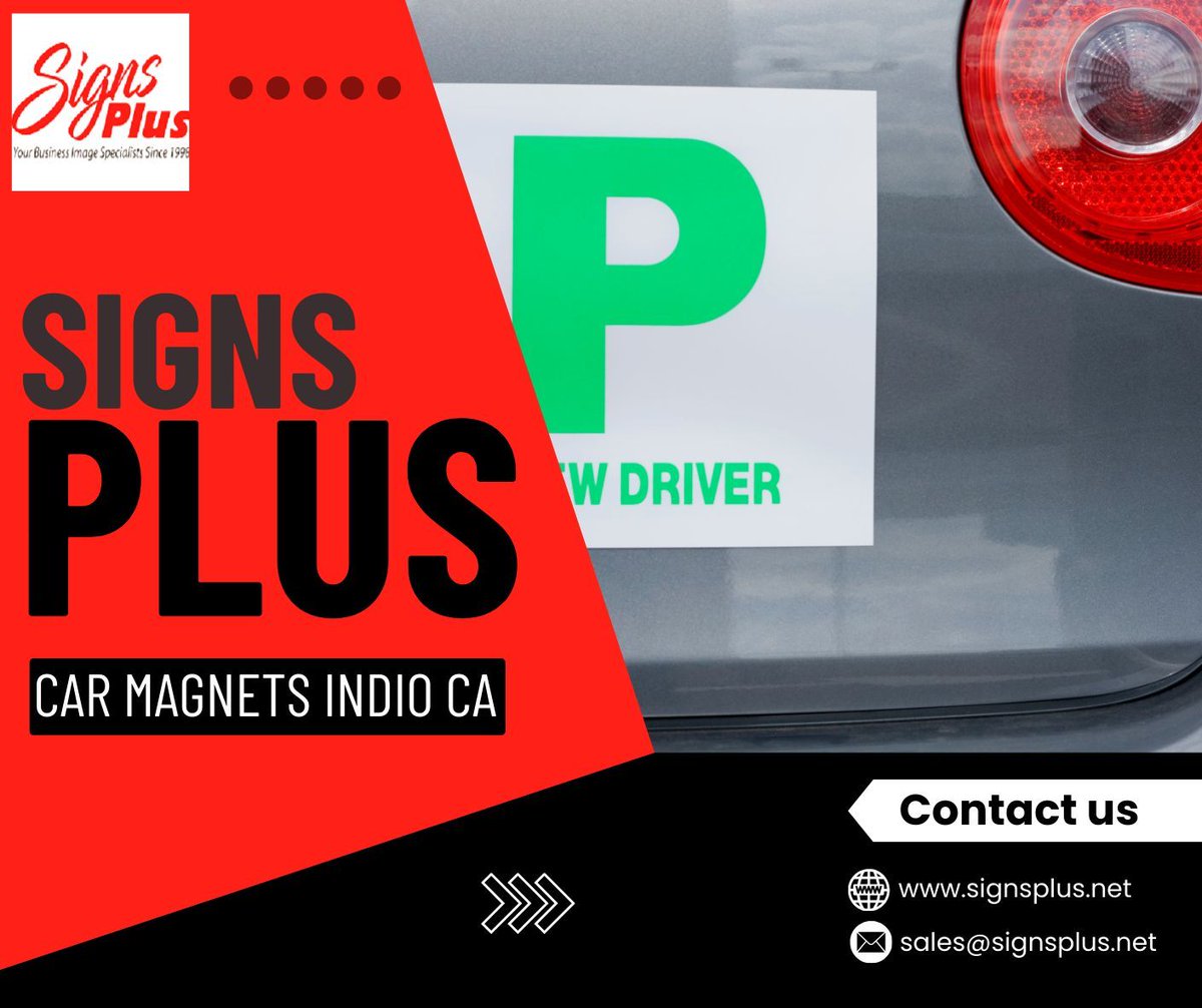 signsplus_'s tweet image. 🚗💼 Turn your vehicle into a moving billboard with custom car magnets from Signs Plus! 

Promote your business wherever you go with these easy-to-use, affordable, and effective marketing tools. 🌟

Learn more: buff.ly/2SAGmej

#CarMagnets #IndioCA #SignsPlus