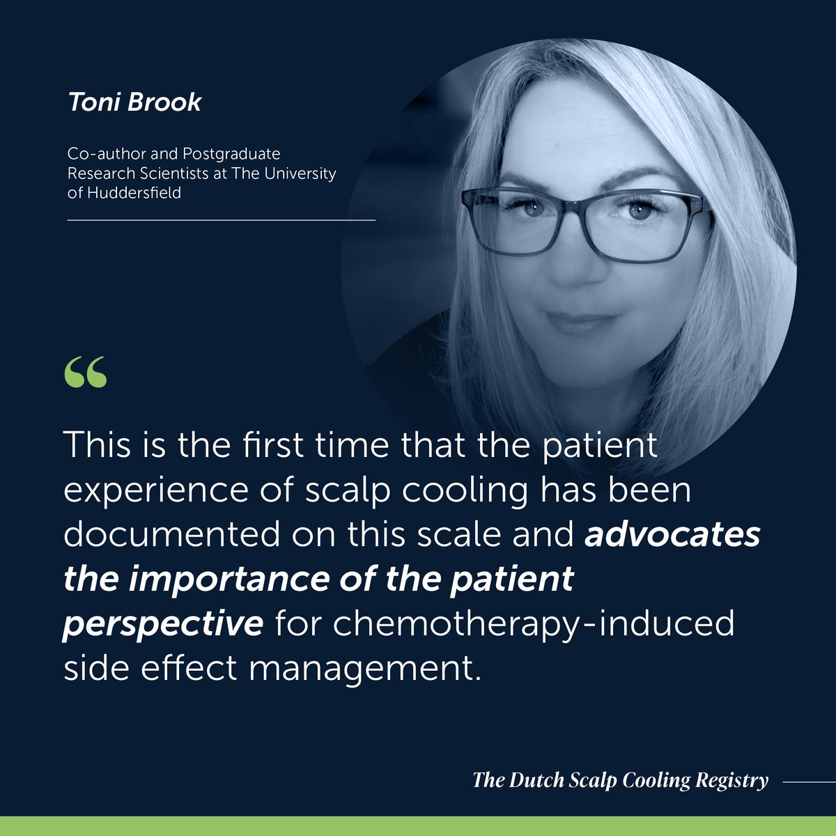 scalpcooling's tweet photo. Co-author of the Dutch Scalp Cooling Registry, Toni Brook, spoke to us about the scale of the study, published in @OncJournal back in June this year. The largest study of its kind, including data from 7,424 patients.

Learn about this study at https://t.co/sc8yYOrAff https://t.co/qbXCd3dMFZ