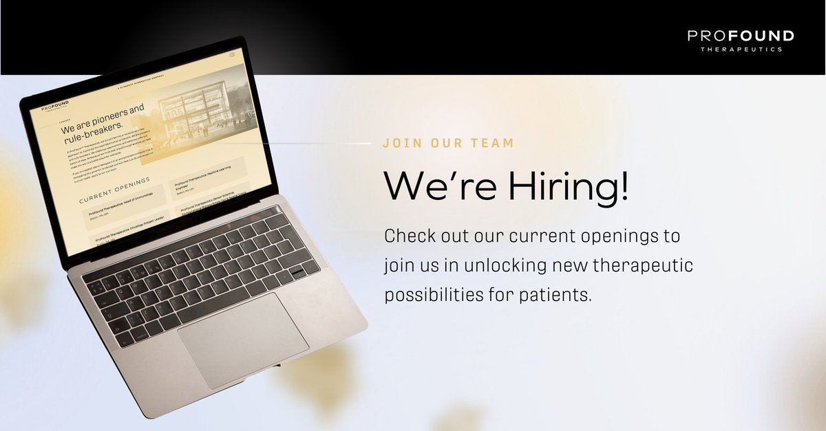 At ProFound, we're a team of pioneers dedicated to our #ProFoundPurpose of illuminating the #ExpandedProteome to unlock new therapeutic possibilities for patients. Visit our careers page for open opportunities to make a profound impact on human health: bit.ly/3ZPH5NX