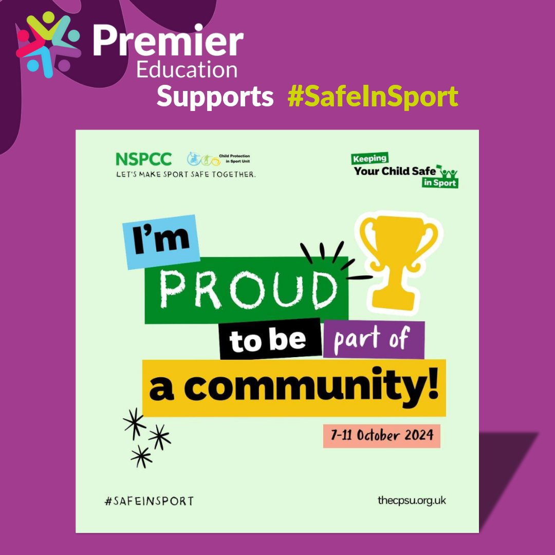 PremierSwindon's tweet photo. 𝗦𝗮𝗳𝗲𝗴𝘂𝗮𝗿𝗱𝗶𝗻𝗴 𝗶𝘀 𝗲𝘃𝗲𝗿𝘆𝗼𝗻𝗲𝘀 𝗯𝘂𝘀𝗶𝗻𝗲𝘀𝘀.

Here at Premier Education, keeping your children safe is our number one priority.

Fantastic as always @NSPCC for raising awareness to keep all children #SafeInSport https://t.co/tsINxJtZm7