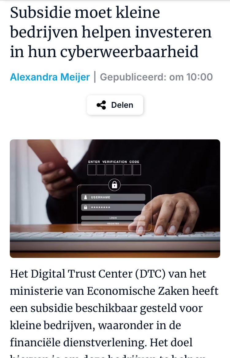 M_McCombs's tweet photo. Wat let je, ondernemer? #subsidie #mijncyberweerbarezaak #investeren #cyberweerbaarheid #cybermaatregel #risicos #ondernemer https://t.co/RJauWxgExd