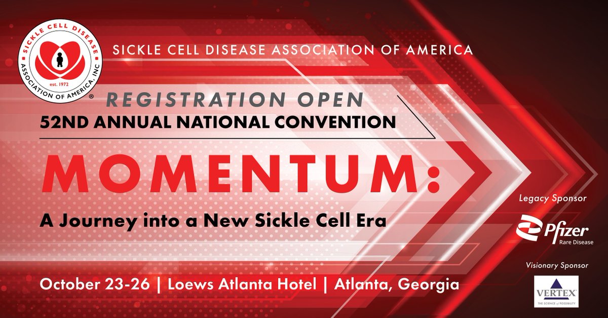 Countdown alert – two weeks to go! Get ready to join us in Atlanta, Georgia, Oct. 23-26 for SCDAA’s 52nd Annual National Convention. This is your chance to engage with cutting-edge sickle cell research and connect with the community. Register now: bit.ly/SCDAA2024Conve…
