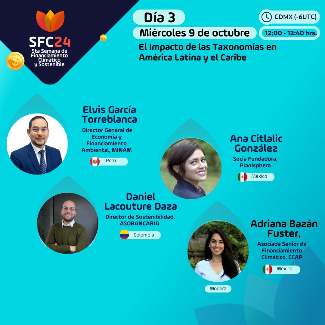 ¿Por qué es urgente hablar de políticas fiscales y de la transformación de instituciones financieras regionales para hacer frente al cambio climático?

De eso y más hablaremos hoy en el día 3️⃣ de la #SFC2024

✅ Regístrate: bit.ly/SFC-24