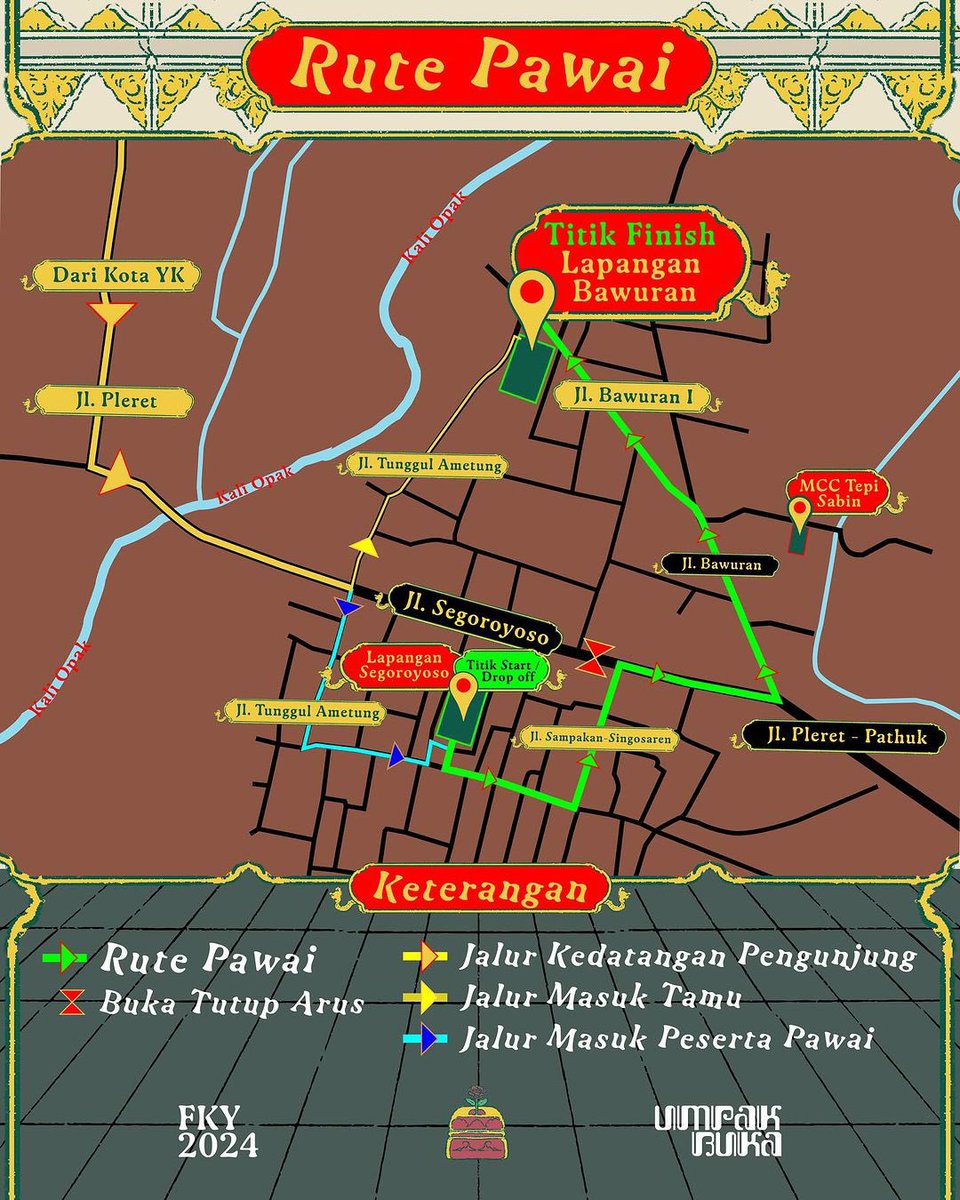 Siap meramaikan Festival Kebudayaan Yogyakarta (FKY) 2024 gak nih Lur? 🙌🥳

Kali ini, FKY 2024 "Umpak Buka" akan memapar lanskap pemikiran dan praktik hidup manusia Jawa tentang makna fondasi melalui refleksi atas kebendaan loh. Pembukaan event ini akan berlangsung pada:

📆