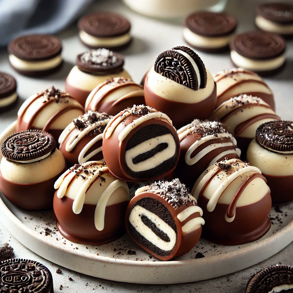 TastecraftC's tweet photo. 🍫🎉 Indulge in Oreo Cheesecake Truffles!
These rich and creamy Oreo Cheesecake Truffles are the perfect no-bake treat! With a smooth, chocolatey coating and a delicious cheesecake filling, they're great for any occasion. Easy to make, easier to eat! 😋

✨ What’s Inside:
Crushed Oreo Cookies
Creamy Cheesecake Filling
Coated in Smooth Chocolate & White Chocolate Drizzle

Treat yourself to these bite-sized delights! 🍪

🔗 Recipe Here: https://t.co/R4Tc5wn1Ra

Follow us for new recipes and/or comment, and we can make recipes with your favorite ingredients!

#TasteCraftCollective #OreoCheesecakeTruffles #NoBakeDesserts #SweetTreats #DessertTime #ChocolateLovers #OreoLovers #Foodie #Yummy #BiteSized #DessertLovers
