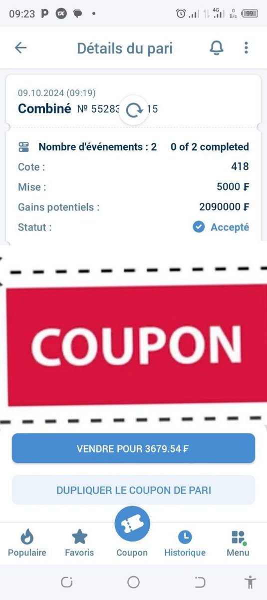 LhardiP's tweet photo. Pour toutes ceux qui sont intéressés par les  coupons du groupe VIP score exact 

C'est disponible Inbox 👉✅ https://t.co/t2Bf6fDeB1