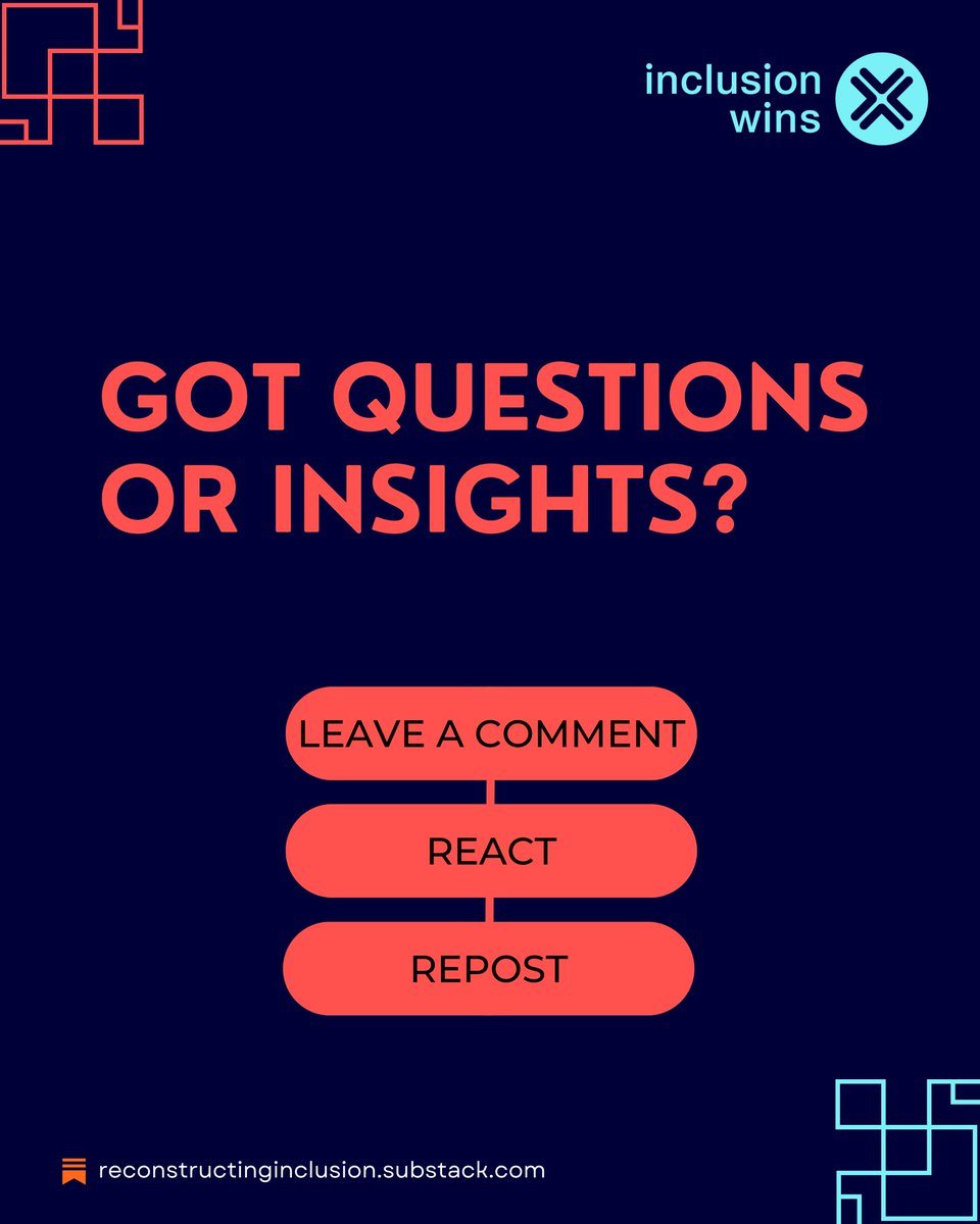 Happy #Inclusion #Winsday everyone! Make sure to check out <a href="/AmriJohnson/">Amri B. Johnson</a> and <a href="/inclusion_wins/">Inclusion Wins</a> for more DEI discussions. 🙏🏽🙌🏽

#reconstructinginclusion #inclusionwins #diversityandinclusion #deiworkshop #jointheconversation