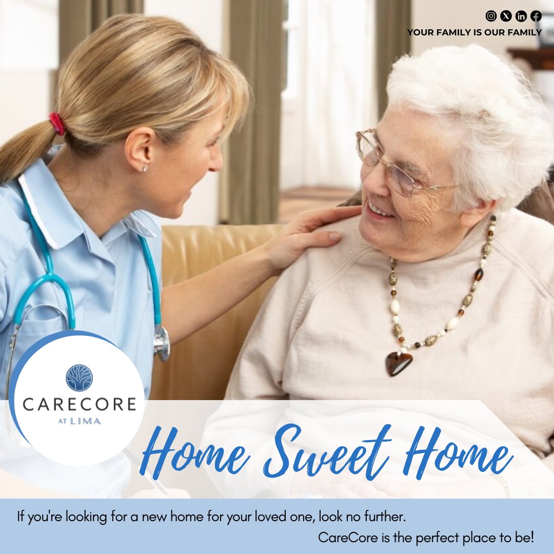 CarecoreLima's tweet photo. Home sweet home takes on a new meaning with CareCore. If you're searching for a loving and supportive environment for your loved one, look no further. We create a warm and nurturing space where everyone feels at home. 🏡❤️ #HomeSweetHome #CareCore https://t.co/0CjijDWSKF