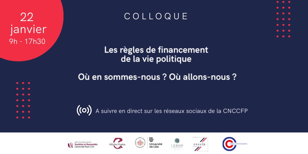 aurelien_baudu's tweet photo. Très heureux d'annoncer la tenue de ce colloque le 22 janvier 2025, au @Conseil_constit, sur les règles de financement de la vie politique ; co-organisé par la @cnccfp_officiel, ⁦@XavierCabannes⁩ et moi-même. Avec le soutien du @CmhUPCite et l'ERDP ⁦@CRDP_univlille⁩ https://t.co/jxDhDGjckf