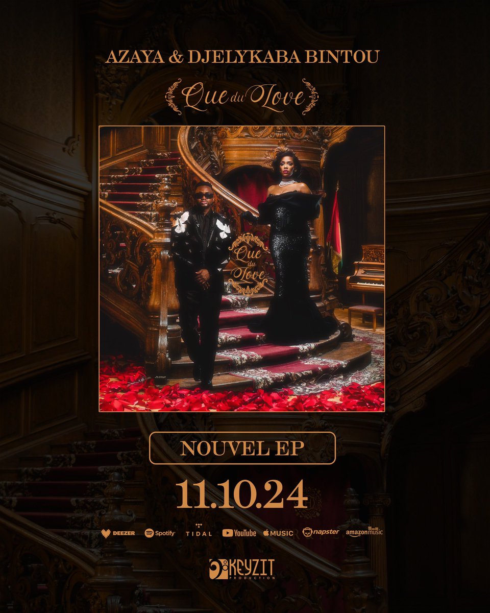 Mes amours, la date de sortie est là ! 🤗😍
L’EP “Que du Love” sera disponible dès ce vendredi 11 octobre sur toutes les plateformes légales. J’ai hâte de partager avec vous mes titres préférés ! 🤩

#DjelykabaBintou #NouvelEP #QueDuLove #KeyzitProduction #Keyzit #AfricanMajor