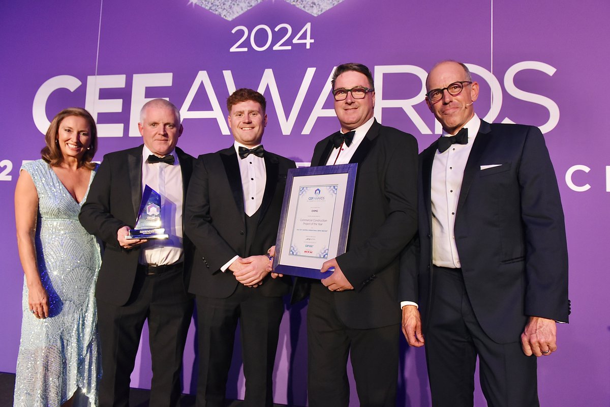 CEFNI1's tweet photo. ๐Commercial Construction Project of the Year, sponsored by @RTUltd ๐
The winner is... #OHMG for DVA Test Centre & Operational Depot, Belfast
The judges praised the best practice approach to design & sustainability on the DVA's new state-of-the-art facilities.
#CEFawards24 https://t.co/3uHHgfI7Mb