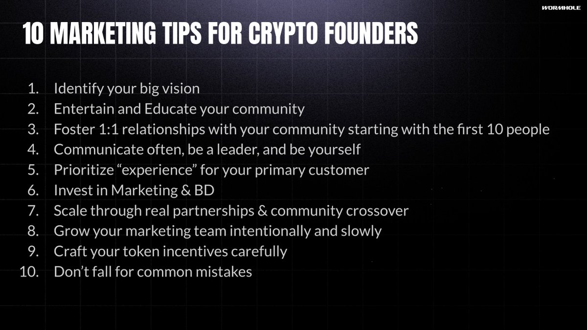 🧵10 practical tips for new founders in crypto on how to think about  marketing