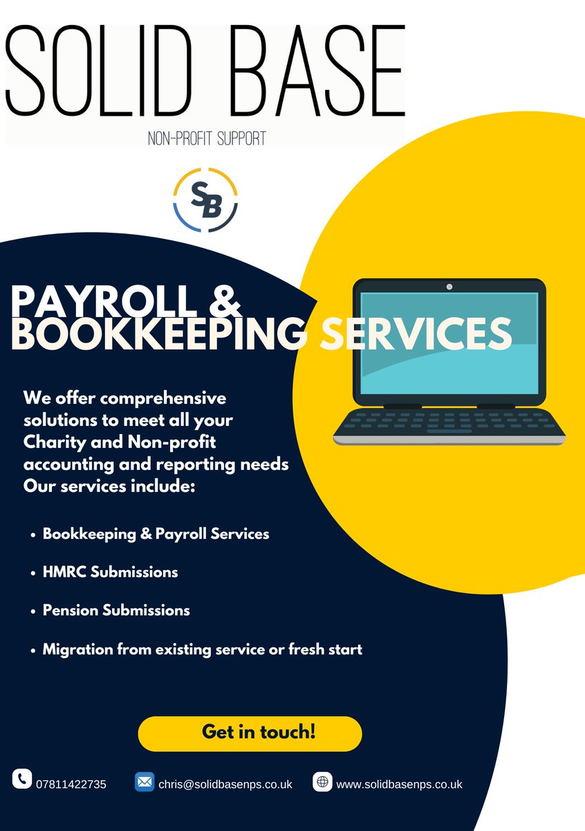SolidBaseNPS's tweet image. Looking for Payroll services?
Solid Base NPS provides a comprehensive service for SME&apos;s and Not for Profit organisations 😀 😎 👍 
Get in touch to find out more
lnkd.in/dibEmjMU