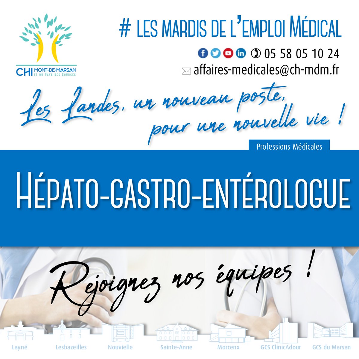 ✅ 𝗣𝗮𝗿𝘁𝗮𝗴𝗲𝗼𝗻𝘀 𝗹𝗲𝘀 𝗼𝗳𝗳𝗿𝗲𝘀 𝗱'𝗲𝗺𝗽𝗹𝗼𝗶 𝗱𝘂 𝗖𝗛𝗜 ...
𝗩𝗼𝘂𝘀 ê𝘁𝗲𝘀 𝗛é𝗽𝗮𝘁𝗼-𝗴𝗮𝘀𝘁𝗿𝗼-𝗲𝗻𝘁é𝗿𝗼𝗹𝗼𝗴𝘂𝗲, 𝘃𝗲𝗻𝗲𝘇 𝗰𝗼𝗺𝗽𝗹é𝘁𝗲𝗿 𝗻𝗼𝘁𝗿𝗲 é𝗾𝘂𝗶𝗽𝗲  !
ch-mt-marsan.nous-recrutons.fr/poste/6n9qfx7q…