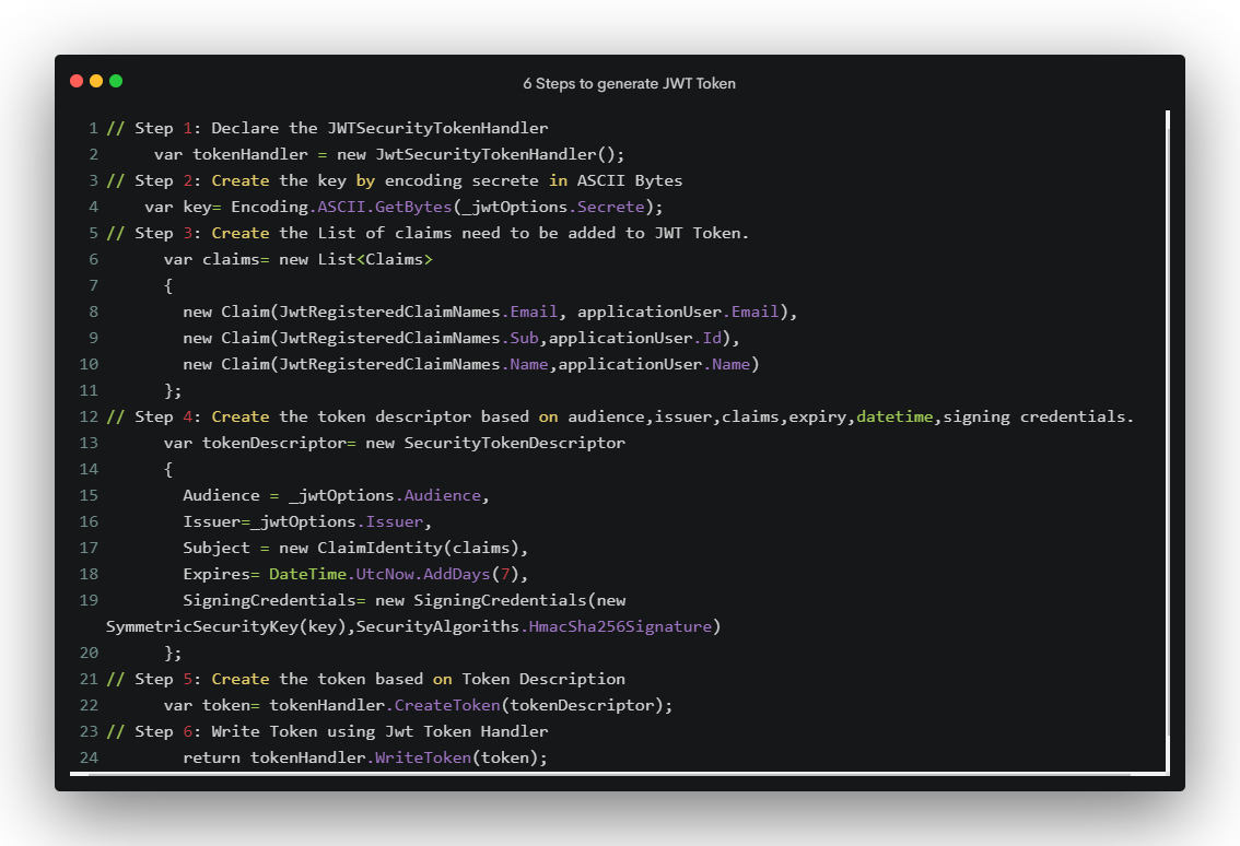sameerinfodb's tweet image. 6 Steps to generate JWT Token.