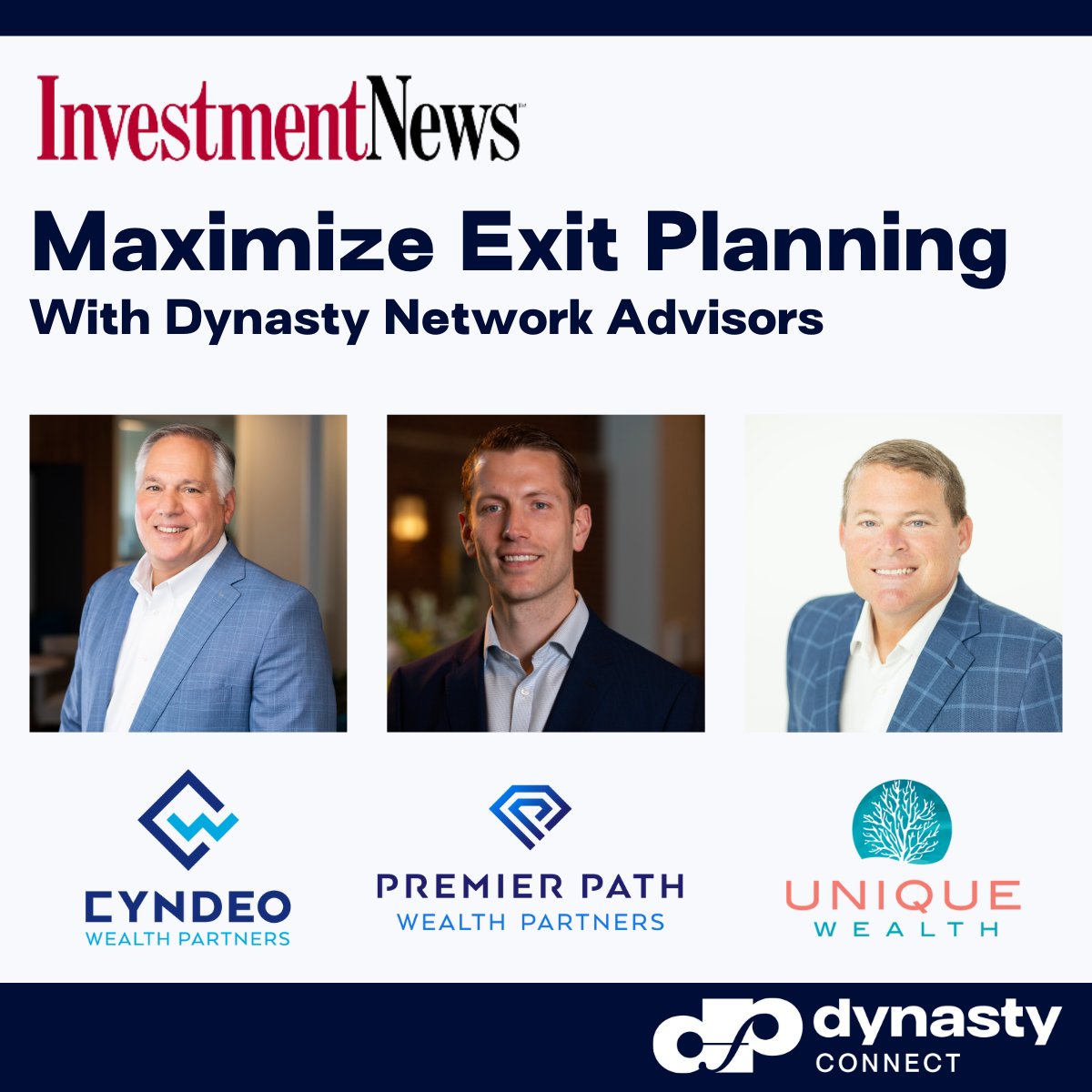 DynastyConnect's tweet photo. Are you ready to sell your business? Consider not just the market but your personal readiness. In this @investmentnews article Dynasty Network advisors share their thoughts on what entrepreneurs should consider when selling their business.

Read More: https://t.co/6LXQ41oR1i... https://t.co/U8TvvbbG9F
