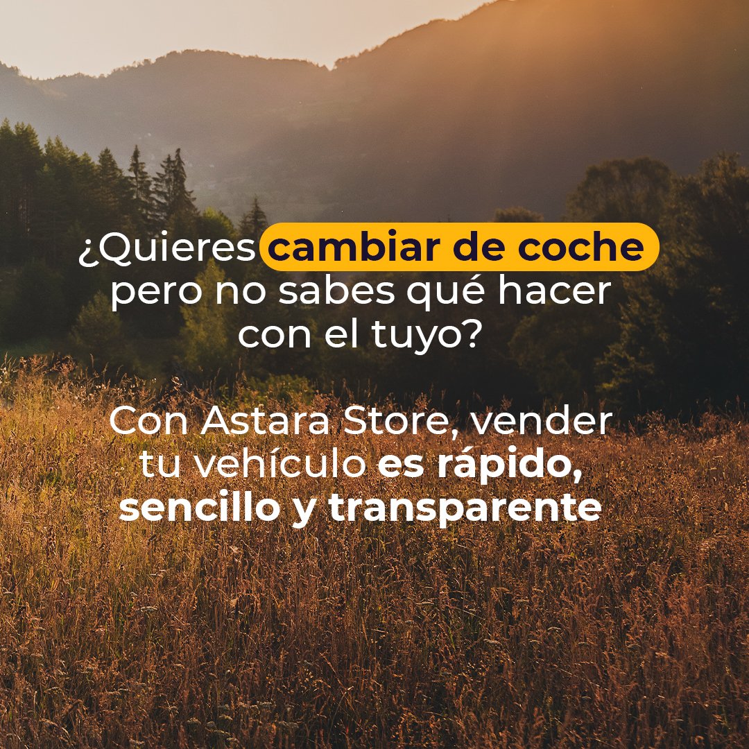 AstaraStoreES's tweet photo. 🚗💨 ¡Vender tu coche nunca fue tan fácil! 🚗💨​
¿Quieres saber cuánto vale tu coche actual?​

Dinos qué coche tienes y algún dato básico. Nuestro equipo te llamará para darte una valoración al instante. 
Con más de 1000 opciones, podemos ayudarte a encontrar tu vehículo. https://t.co/2orx1rdmqW