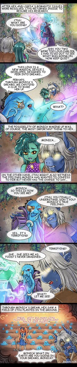 MONICA'S FEELINGS (Part.191)
🐙Rise, Deer HOOman! You've been summoned by The Mind Reaver!
Cthu is preparing the portal to connect to your world, which you call…”#STREAMING”!

(Hastur said HOOman might donate for Luna’s educational expenses through the portal. How generous.)