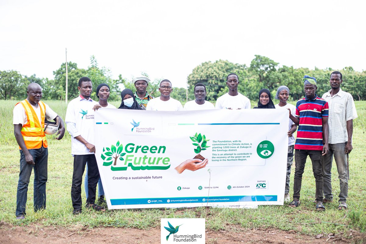 HBF_TML's tweet photo. Scenes from the Green Future Initiative on 5th October 2024.
The Foundation planted 1,000 trees 🌳 at Zokuga Community. 

#ClimateActionNow #NetZero #plantforthefuture #creatingasustainablefuture https://t.co/GHoLvRJUII