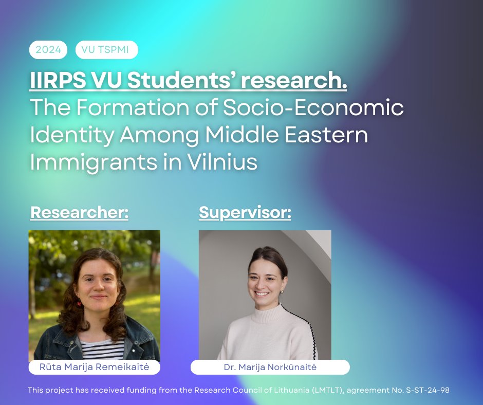 VU TSPMI | IIRPS VU #StandWithUkraine (@tspmi) on Twitter photo Rūta Marija Remeikaitė has begun research, funded by the Research Council of Lithuania, on how Middle Eastern #migrants in Lithuania build their social and economic #identity. She will observe communities in Vilnius and conduct interviews.
Find out more: bit.ly/3NaCNsZ Rūta Marija Remeikaitė has begun research, funded by the Research Council of Lithuania, on how Middle Eastern #migrants in Lithuania build their social and economic #identity. She will observe communities in Vilnius and conduct interviews.
Find out more: bit.ly/3NaCNsZ