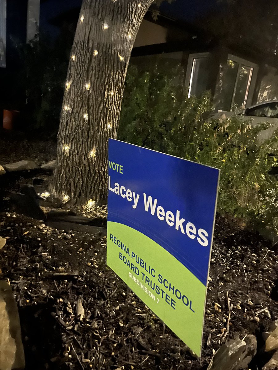 I’ve been voting for 20 years and just got my first ever lawn sign. I feel strongly about this one. Even if you don’t have kids in school - please - do your research and know the name you’re choosing on your ballot. Proud to have <a href="/LaceyWeekes/">Lacey Weekes</a> standing up for education in my area.