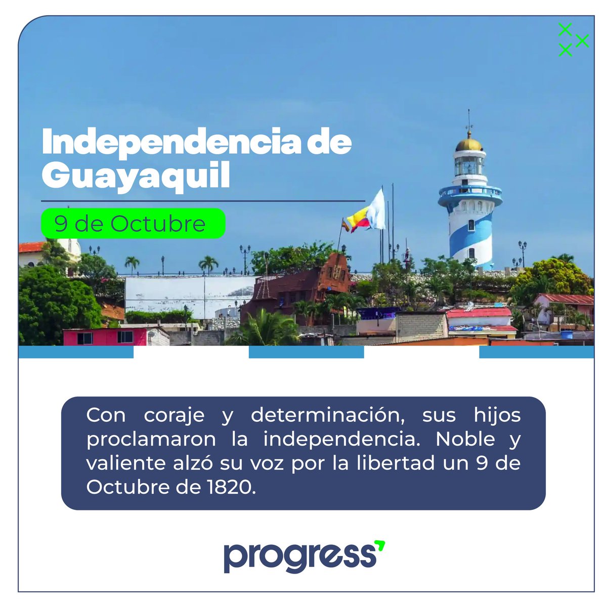 ProgressServ's tweet photo. 🇪🇨✨ ¡Celebremos la Independencia de Guayaquil! ✨🇪🇨
.
Hoy recordamos un hito fundamental en nuestra historia: la Independencia de Guayaquil, proclamada el 9 de octubre de 1820 🤍💙🤍
.
.
 #BePro #contabilidadconprogress
#9deOctubre #Contabilidad #Guayaquil
#ecuador https://t.co/u3PL3778wR