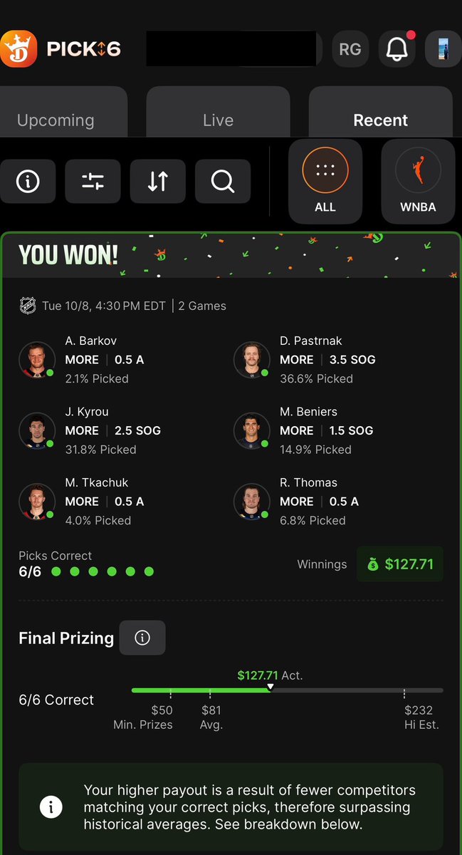 RYSCASH's tweet photo. 25❌ 💰💸 #NHL  🏒 on #DraftKings 

#draftkingspick6 #GambingX #SportsCapper #PrizePicks #betmgm #fanduel #BETR #Betonyourself #underdog

I don’t know 💩 about 🏒 🥅 https://t.co/h8p379djFV