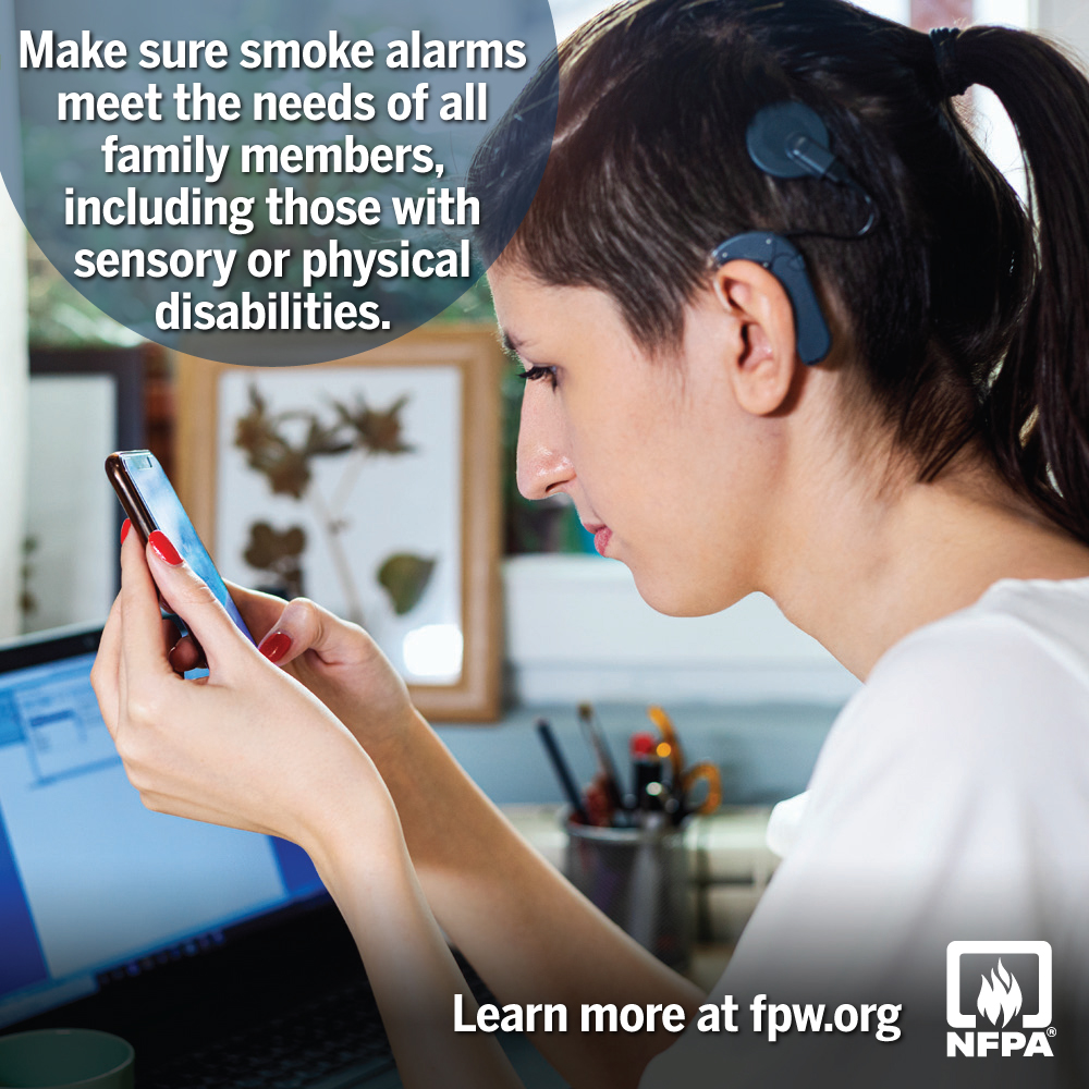 Make sure your smoke alarms meet the needs of all family members. #FirePreventionWeek