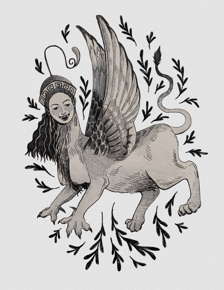 AiriTree's tweet image. Beastober 1: Greek Sphinx ! 
-
-
-
#Inktober #drawtober