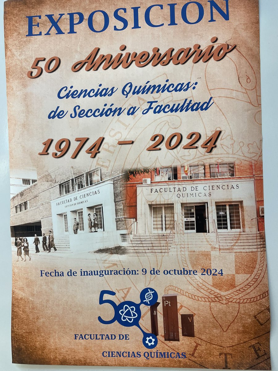 QuiBucUcm's tweet image. Hoy 9 de octubre se cumplen 50 años de la escisión de la Facultad de Ciencias de la UCM en las 5 Facultades actuales. Se ha hecho un acto conmemorativo y una exposición en la Facultad y en la Biblioteca @quimicasUCM @BComplutense